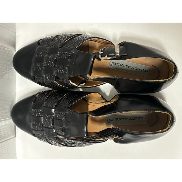 Stacy Adams Men’s 9.5M Black Woven Leather Fisherman Sandals Buckle Dress Casual main image 6